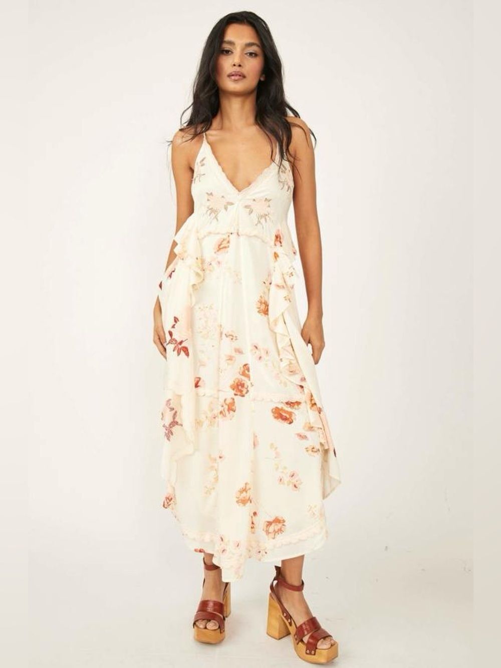 Free People Audrey Embroidered Maxi Dress Size S - Picture 4 of 9